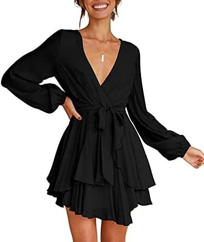 Swing ‍Into Style: A Hilarious‍ Review of Cosonsen Women's Deep V-Neck Dress!