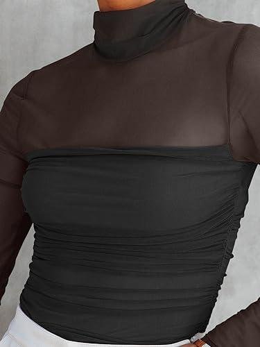 Curious Review: REORIA Women's Sexy Sheer Mesh Bodysuit Tops