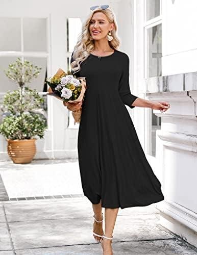 Review: HOTOUCH Women's 3/4 Sleeve Midi Dress ⁢- Versatile & Stylish!