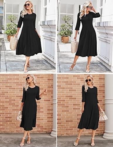 Review: HOTOUCH Women's 3/4 ​Sleeve Midi Dress⁣ - Versatile & Stylish!