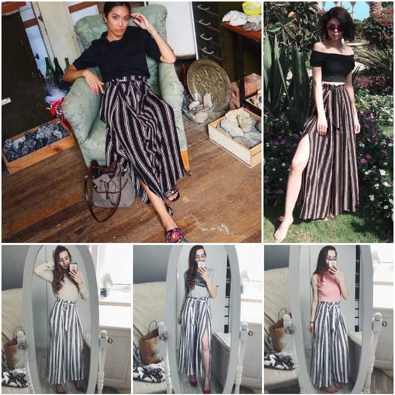 Review: Simplee Women's Elegant Striped High Waisted‌ Wide Leg Pants