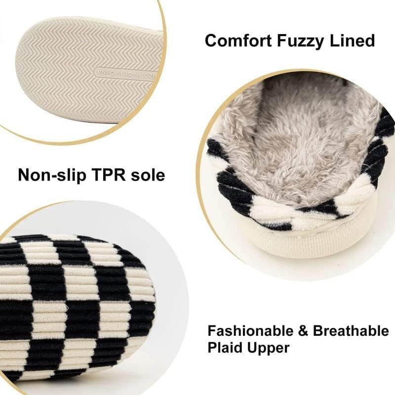 Cozy Memory Foam Slippers Review: Kissxiaoya ‍Plaid Scuff Slides