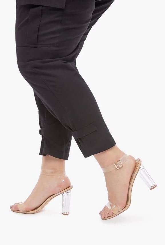 Review: JustFab Hanna Clear Block Heels - Elevate Your Style with These Women's Summer Shoes