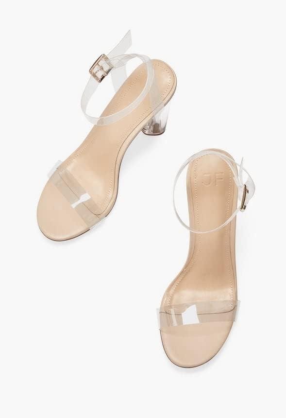 Review: JustFab Hanna Clear Block Heels - Elevate Your Style with These Women's Summer Shoes