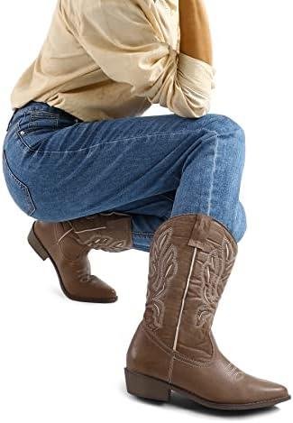 Unveiling the Ultimate Women's Cowboy Boots Review: mysoft Embroidered Mid-Calf Cowgirl Boot