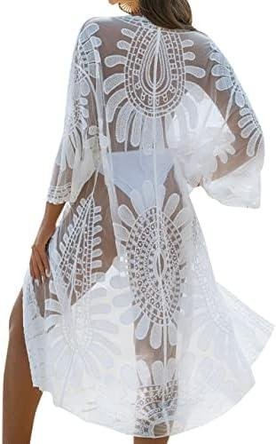 Blooming Jelly Swimsuit Cover Up Review: Long Floral Lace Kimono post thumbnail image