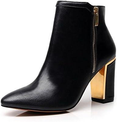 Armony Women’s Shiny Chunky Heel Booties: Strut Your Stuff in Style with These Fabulous Finds!
