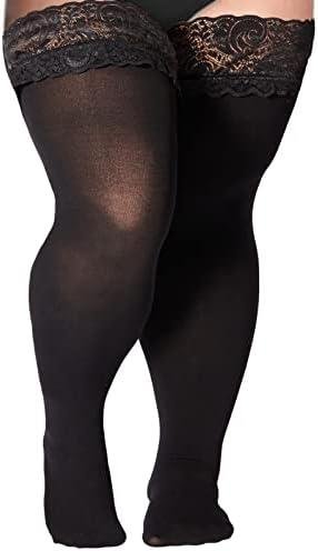 Curious Review: Moon Wood Plus Size Thigh High Stockings