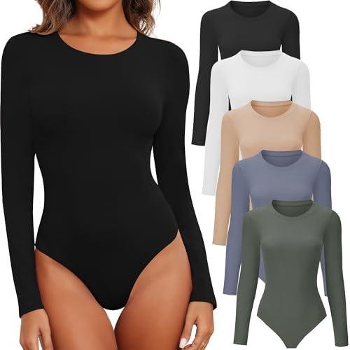 Must-Have Womens Long Sleeve Bodysuit Pack: BALENNZ Fall Body Suit Tops