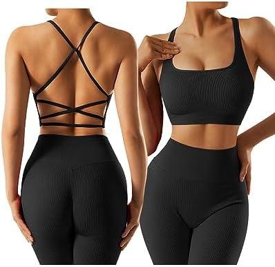Upgrade Your Workout Wardrobe with OMKAGI Women Ribbed Seamless Sets