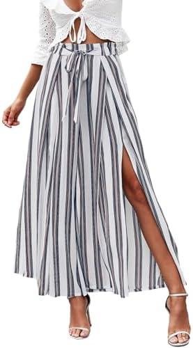 Review: Simplee Women’s Elegant Striped High Waisted Wide Leg Pants