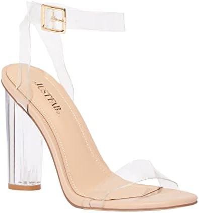 Review: JustFab Hanna Clear Block Heels – Elevate Your Style with These Women’s Summer Shoes